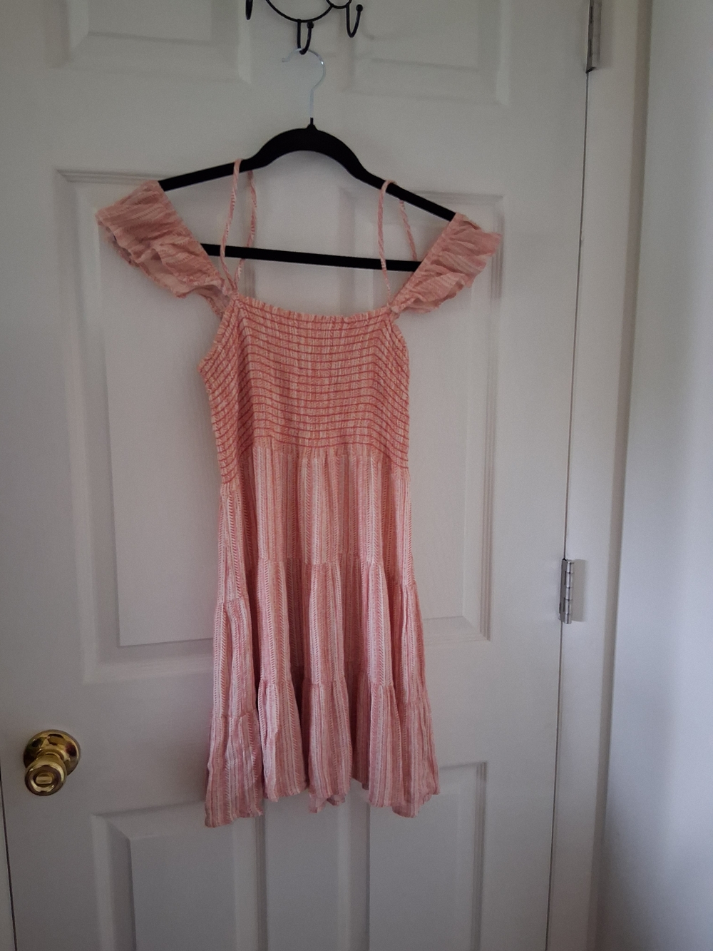 Smocked Tiered Casual Dress in Light Pink